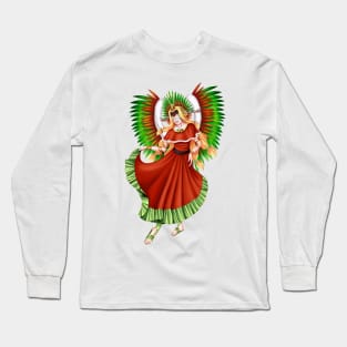 Christmas Quetzalcoatl Dress Rudes Mask Long Sleeve T-Shirt